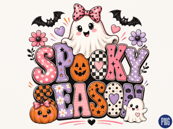 Download Spooky Season Ghost Typography PNG - Premium Resources
