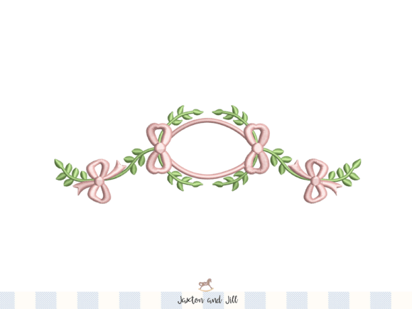 Download Foliage Bow Monogram Frame Embroidery - Bow monogram frame embroidery Collection