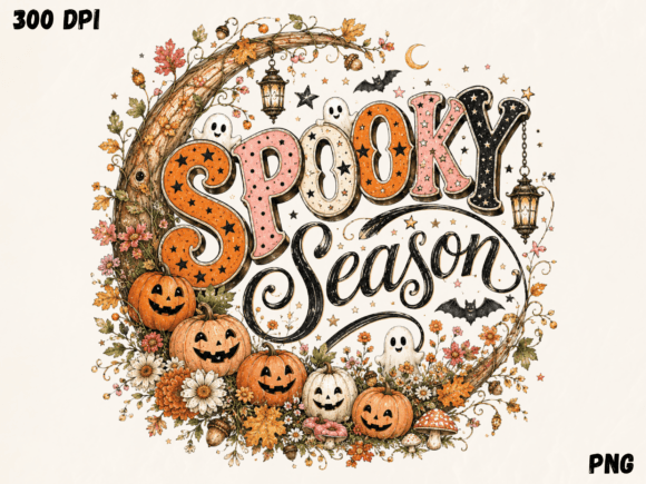 Download Spooky Season Pumpkin Typography PNG, Ha - Premium Resources